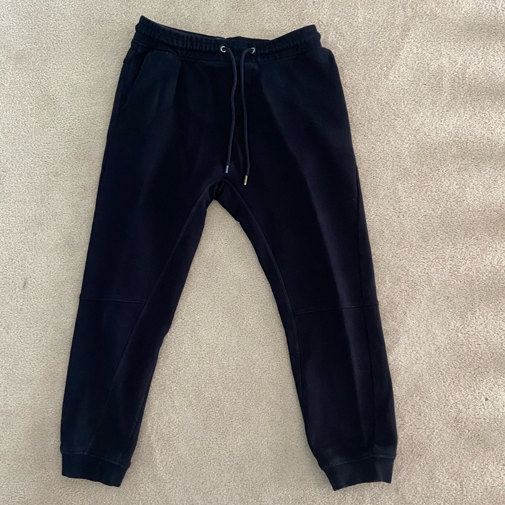 H&M Men’s Black Terry Knit Tapered Joggers
